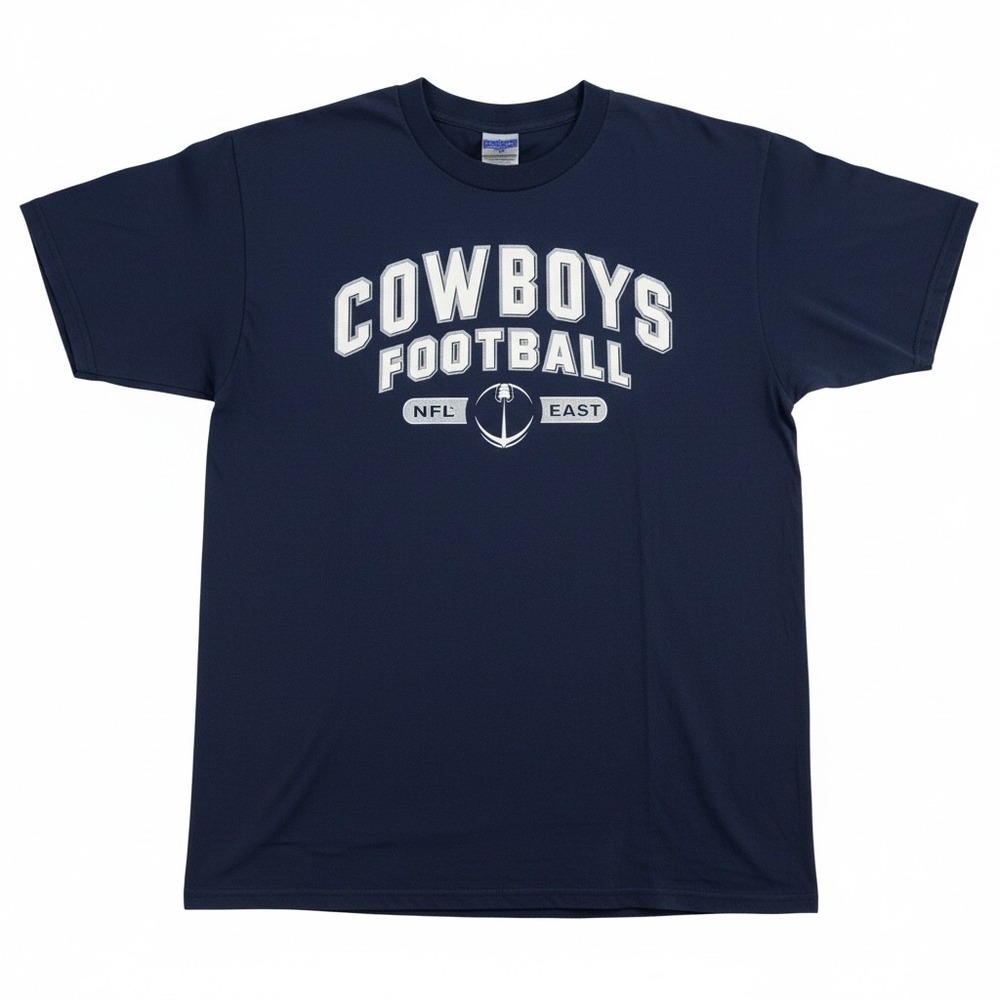 NFL Team Apparel Dallas Cowboys Football Shirt Mens M Navy Excellent Graphic Tee